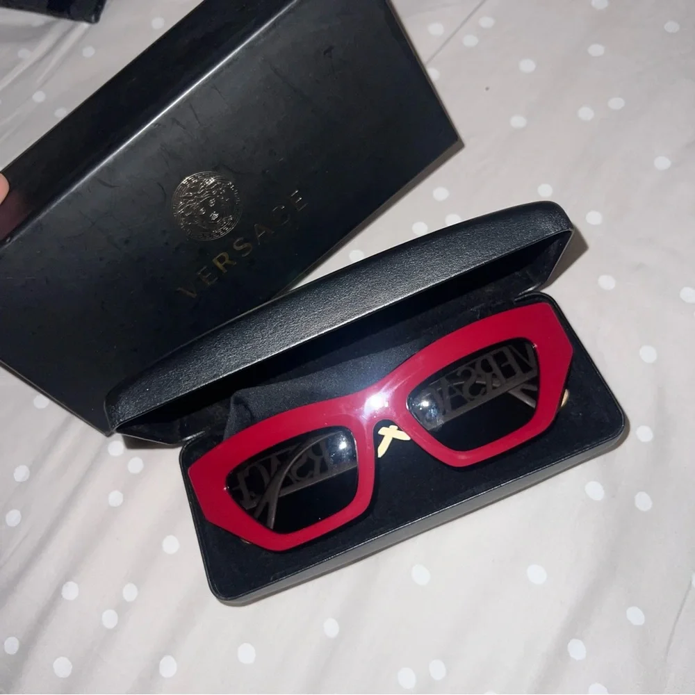 Versace Red Sunglasses VE4432U – Bold Designer Shades - Picture 14 of 16